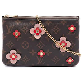 Pochette Louis Vuitton Marrone Monogram Blooming Flowers Double Zip