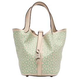 Hermès White Swift Lucky Daisy Picotin Lock 18