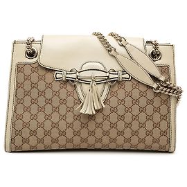Borsa a tracolla Emily in tela GG beige di Gucci