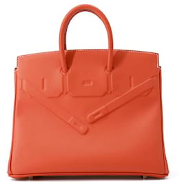 Hermès Orange Swift Birkin Shadow Retourne 25