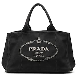 Borsa Prada Black Canvas Canapa Logo
