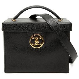 Beauty Case Chanel Black CC Caviar