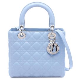 Lady Dior in agnello blu misura Medium