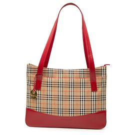 Burberry Beige Haymarket Check Canvas Tote