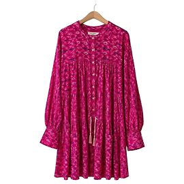 Isabel Marant Abito Lungo Stampa Astratta Rosa e Blu