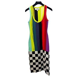 Autre Marque Christopher John Rogers Strickkleid mehrfarbig gestreift und kariert