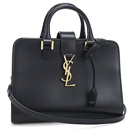 Borsa a mano in pelle nera Saint Laurent