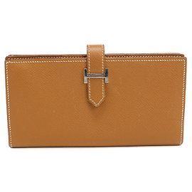 Hermès Cartera larga de cuero Epsom dorado Hermes
