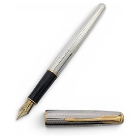 Autre Marque PENNA STILOGRAFICA VINTAGE PARKER SONNET INCISA CON FINITURA ARGENTATA
