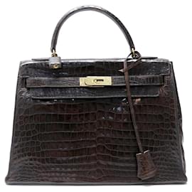 VINTAGE HERMES KELLY SELLIER 32 HANDTASCHE AUS POROSUS-KROKODILLELEDER 1964 TASCHE - Hermès