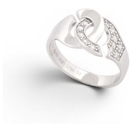 NEU DINH VAN 267512 MENOTTES R10 53 18K WEISSGOLD & 12 DIAMANTEN RING