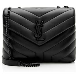 Borsa a tracolla piccola Saint Laurent Matelasse Calfskin Monogram LouLou Chain