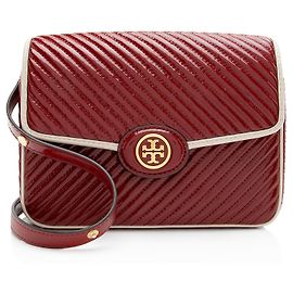 Borsa a tracolla Robinson in pelle verniciata trapuntata Tory Burch