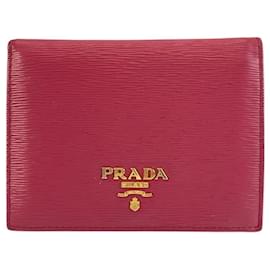 Portafoglio compatto in pelle Saffiano Prada