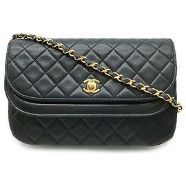 Borsa a Spalla Chanel Lambskin Matelasse Double Flap