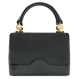 Versace Sunburst Lederhandtasche Schwarz