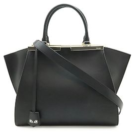 Fendi Leder 2Way Handtasche Schwarz