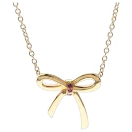 Tiffany & Co Collana Tiffany Bow Ribbon in oro rosa con rubino