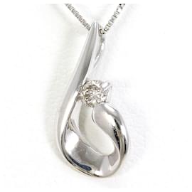 14K Weißgoldkette mit Diamant - Autre Marque