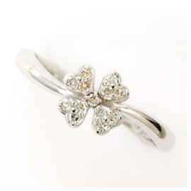 14K White Gold Band Ring with Diamond - Autre Marque