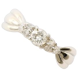 PT900 Platinum Band Ring with Diamond - Autre Marque