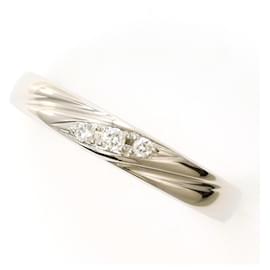 PT950 Platinum Band Ring with Diamond - Autre Marque