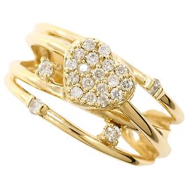 Autre Marque Bague anneau en or jaune 10K avec diamant