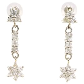 Autre Marque Pendientes de gota en platino PT900 con diamantes