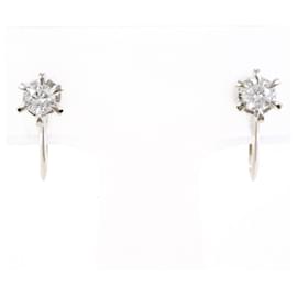Orecchini a clip in platino PT900 e diamante - Autre Marque