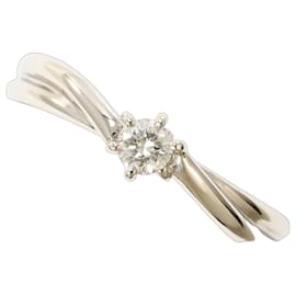 Anello a fascia in platino con diamante - Autre Marque