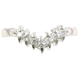 Anello a fascia in platino con diamante - Autre Marque