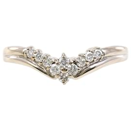 14K Weißgold-Ring mit Diamant - Autre Marque