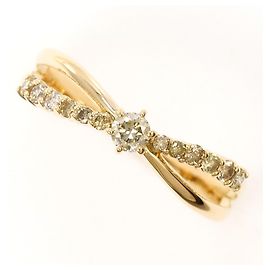 Autre Marque 10K Gelbgold-Ring mit Diamant