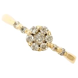 Autre Marque 10K Gelbgold-Ring mit Diamant