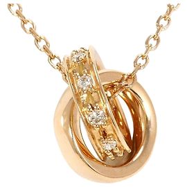 Autre Marque Collana in oro rosa 10K 4°C con diamanti