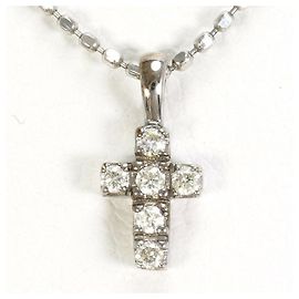 Autre Marque Collana in oro bianco K10 e platino con diamanti