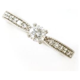 Anillo de banda de platino con diamantes - Autre Marque