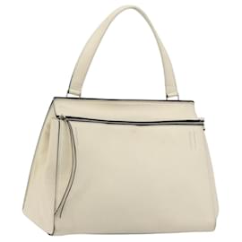 Céline Borsa CELINE in pelle bianco argento Auth 182125A