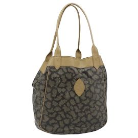 Borsa Tote SAINT LAURENT in PVC e tela marrone Auth 182427