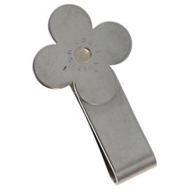 LOUIS VUITTON Money Clip metal Silver LV Auth BA13246