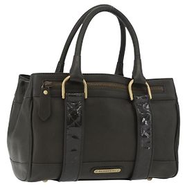 Borsa Tote BURBERRY in pelle marrone oro Auth 182465
