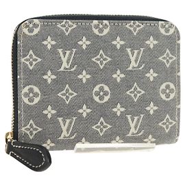 LOUIS VUITTON Monogram Idylle Zippy Coin Purse Navy M63004 LV Auth ki6662M