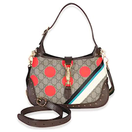 GUCCI JACKIE 1961 MM 636706 GG SUPREME CANVAS WEB LEATHER HAND BAG