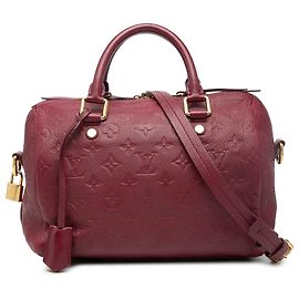 Louis Vuitton Speedy Bandouliere 25 in pelle Monogram Empreinte rosso