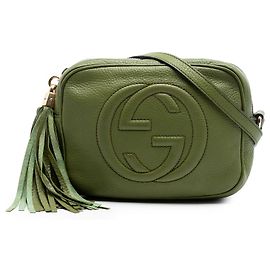 Borsa a tracolla Gucci Soho Disco in pelle verde