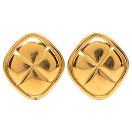 Orecchini a clip Chanel Gold Quilted Gold Plated Rhombus