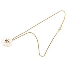 Collana con pendente Camellia in smalto e placcato oro Gold CC Chanel
