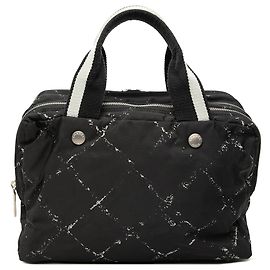 Borsa a mano in nylon Chanel Black Old Travel Line