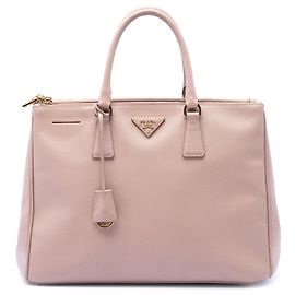 Borsa Prada Brown Large Saffiano Lux Galleria Double Zip