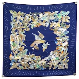 NUOVO FULLETTO HERMES L'INTRUS DE JACQUELOT CARRÉ 90 BLU SETA - Hermès